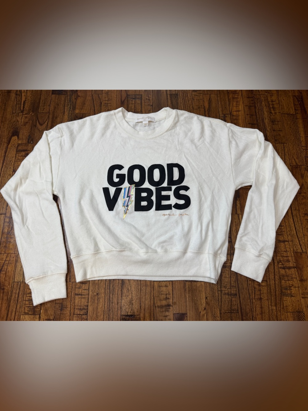 Spiritual Gangster Good Vibes White Crewneck Sweatshirt - Size XS